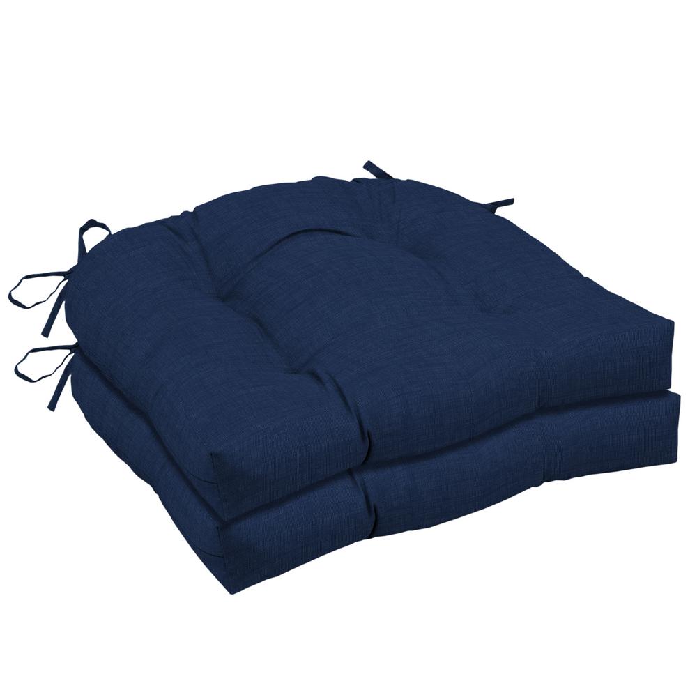 2pk Leala Texture Wicker Outdoor Chair Cushions Sapphire - Arden Selections