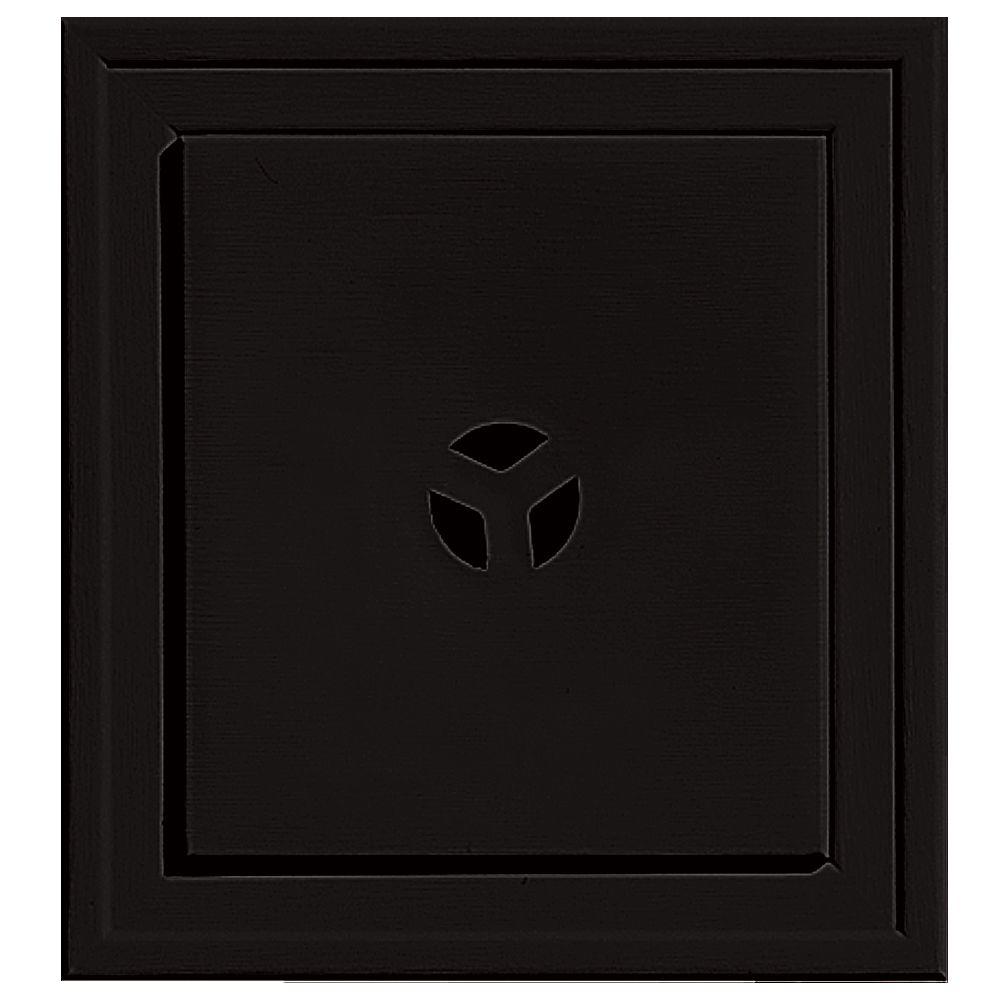 Builders Edge 7.375 in. x 7.375 in. 002 Black Slim Line Mounting Block