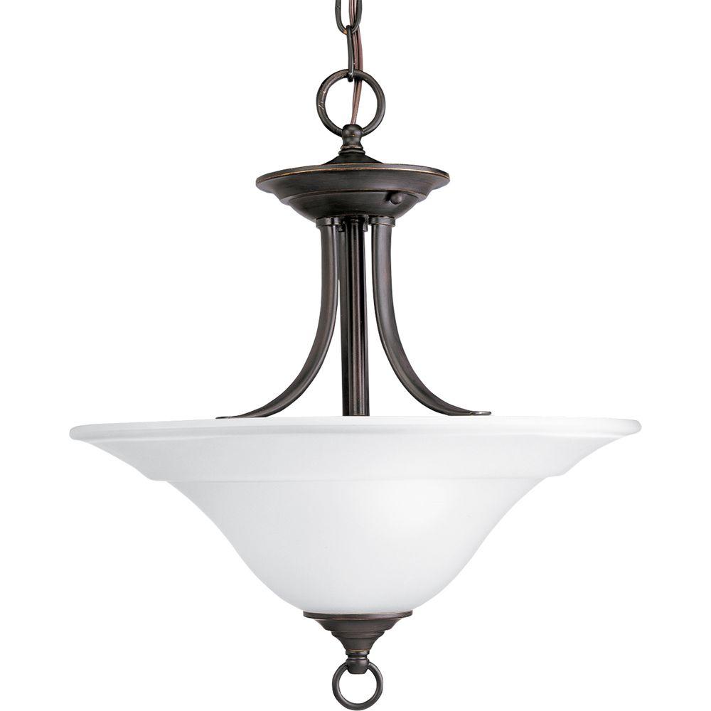 Progress Lighting Trinity Antique Bronze 2 Light Semi Flush Mount Progress Lighting Trinity Antique Bronze 2 Light Semi Flush Mount