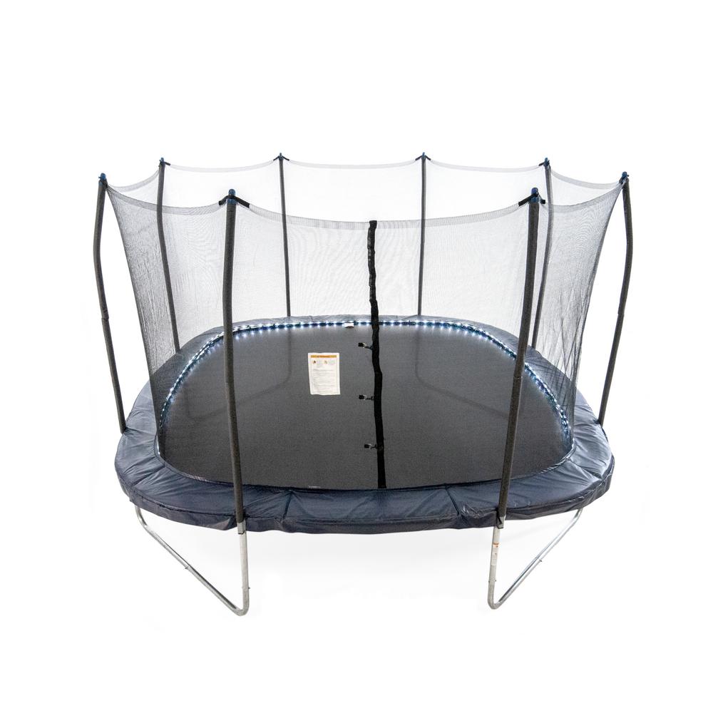 Unbranded Skywalker Trampolines 13 Ft Square Trampoline With Lighted Spring Pad In Navy Swtcs13nlr The Home Depot