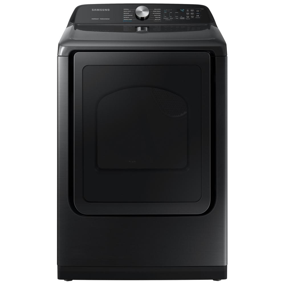 Samsung 7.4 cu. ft. Fingerprint Resistant Black Stainless Electric Dryer with Steam Sanitize+, Fingerprint Resistant Black Stainless Steel was $999.0 now $628.0 (37.0% off)