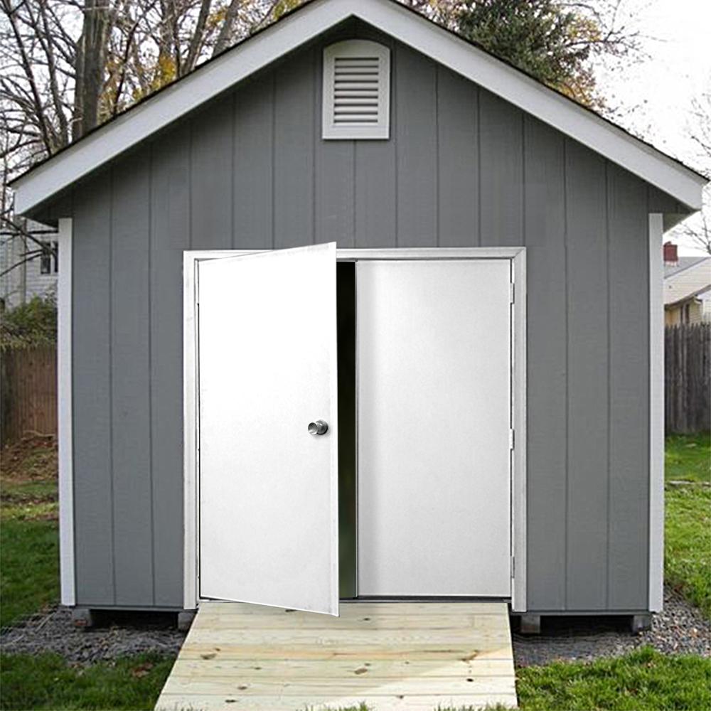 Steves Sons 72 In X 72 In Garden Shed Flush White Primed Right