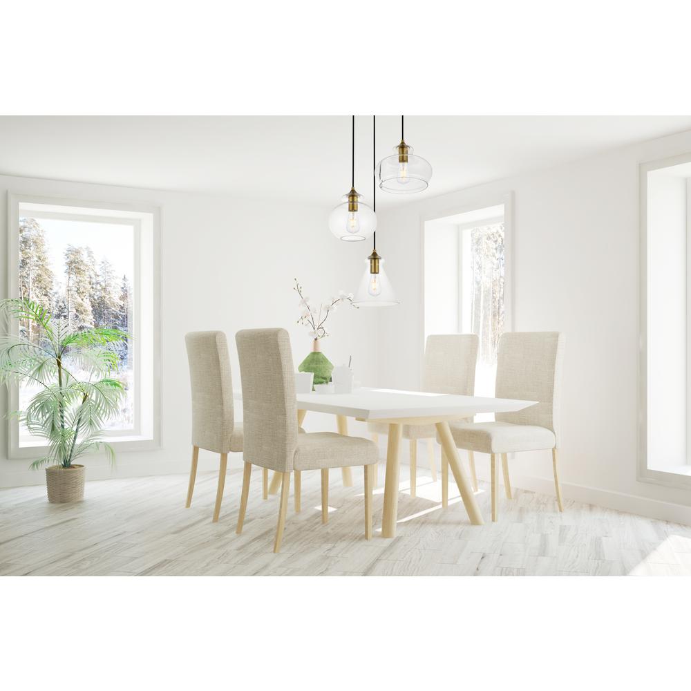 CHANDELIER BRASS PENDANT CLEAR GLASS DINING ROOM KITCHEN ISLAND 1 LIGHT 9.4/"