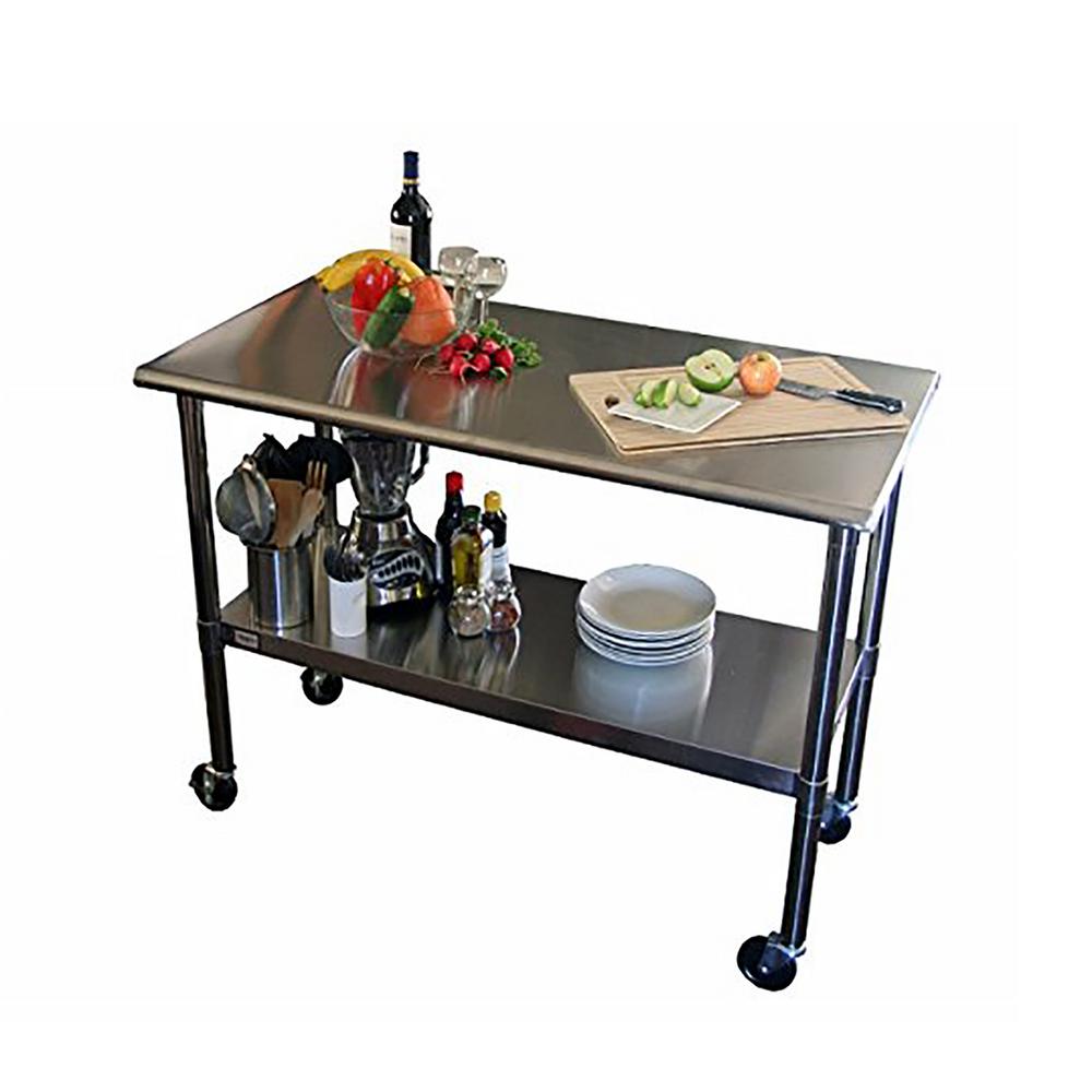 Ecostorage 48 In Nsf Stainless Steel Table With Wheels Tls 0201c Nsf Stainless Steel Table With Wheels