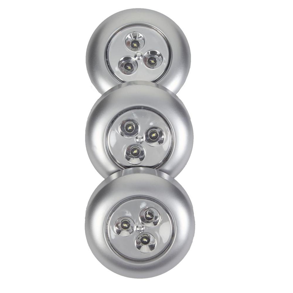 Light It Silver Stick On Light 3 Pack 30010 301 The Home Depot