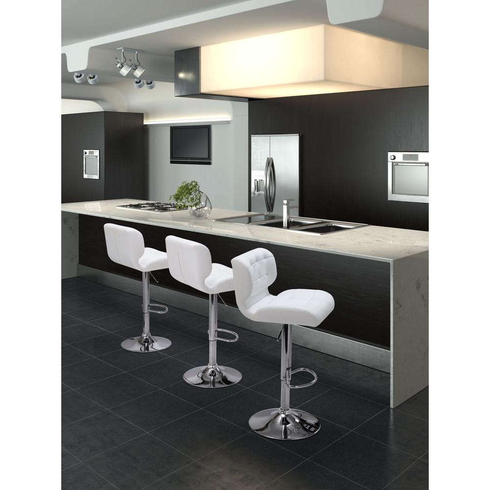 Zuo Formula Adjule Height Black Cushioned Bar Stool 300216 Black Cushioned Bar Stool
