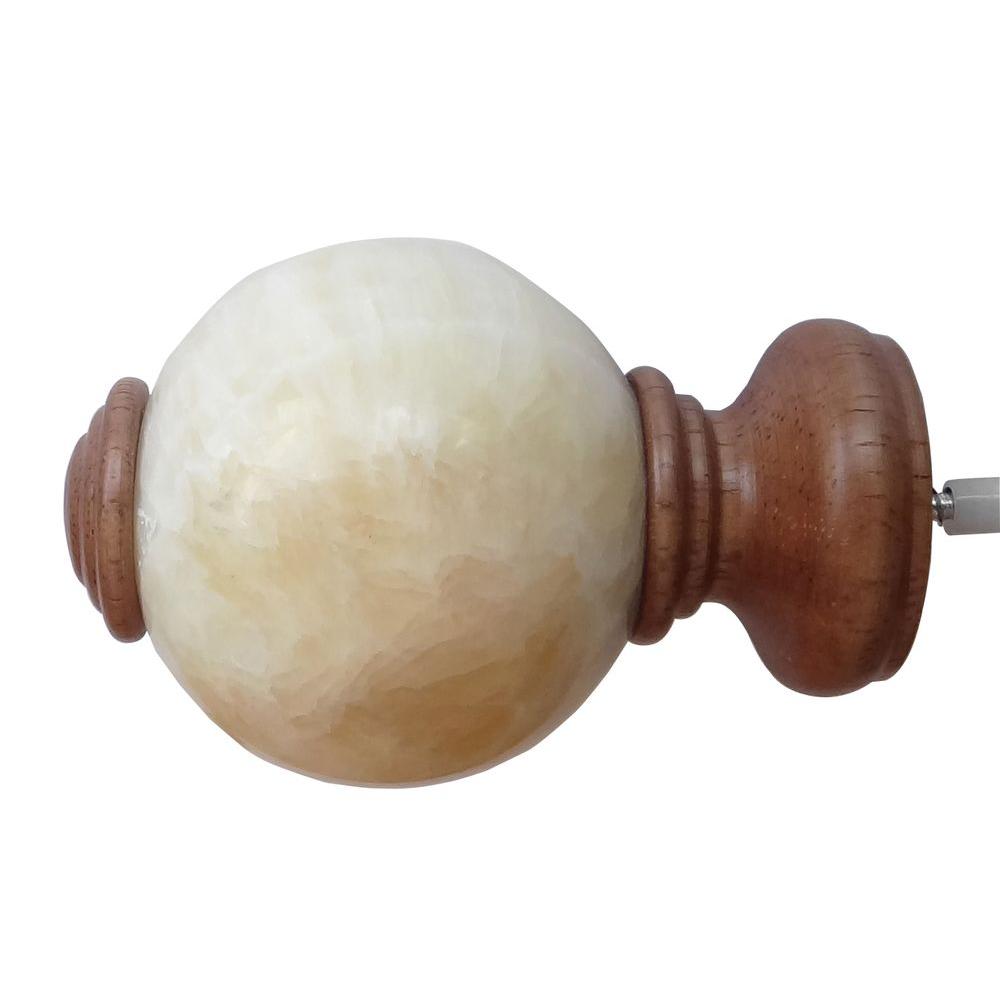 Martha Stewart Living 13/8 in. Marble Finial with Wood Base in