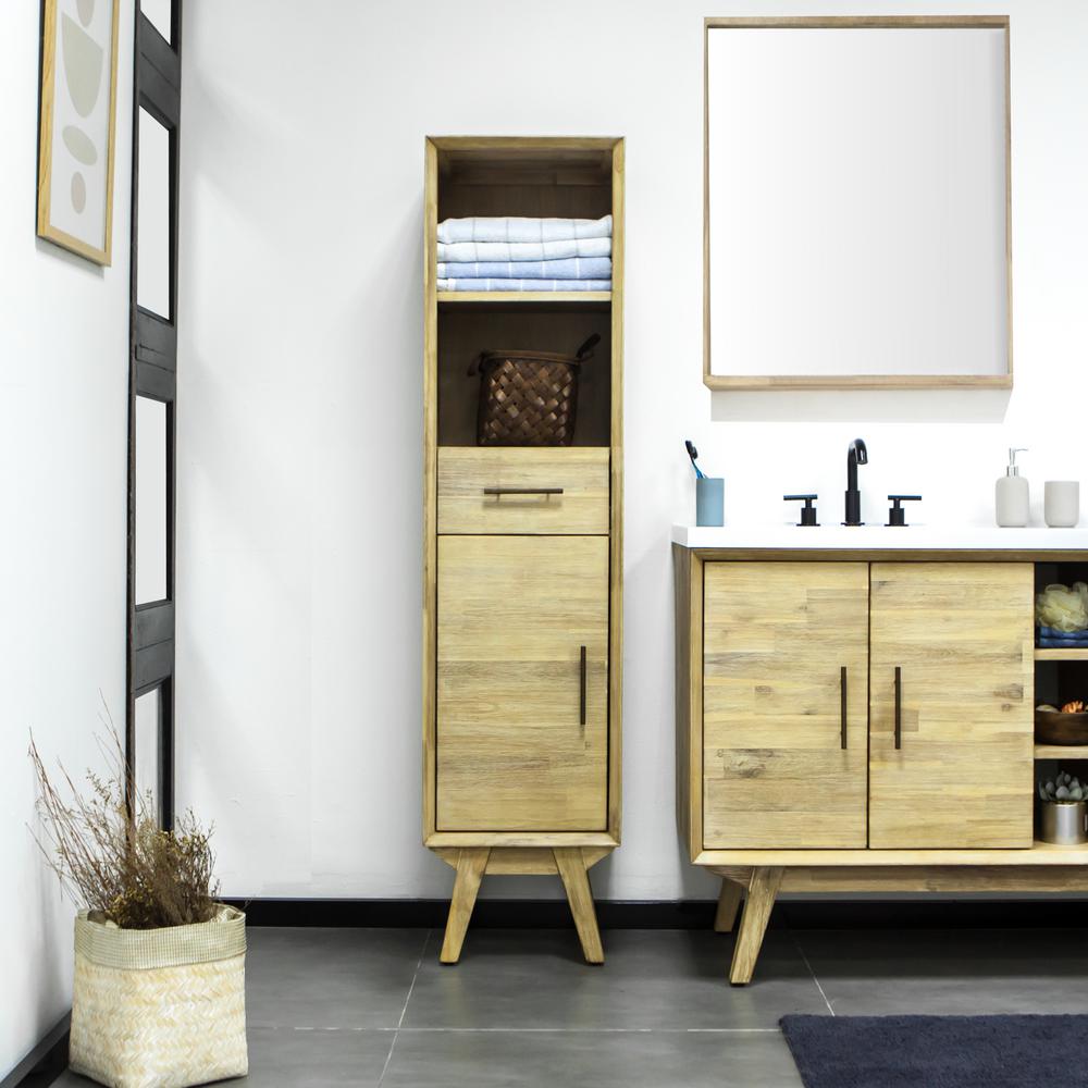 Home Decorators Collection Pritchard 16 In W X 14 In D X 67 In H Storage Column In Solid Acacia Wood Miles Bth02 The Home Depot