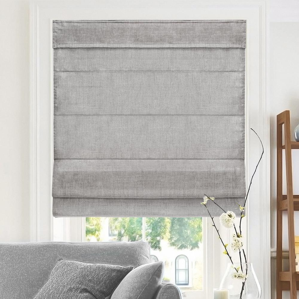 Chicology Cut To Width Denim Cordless Fabric Roman Shade 33 In W Chicology Cut To Width Denim Cordless Fabric Roman Shade 33 In W