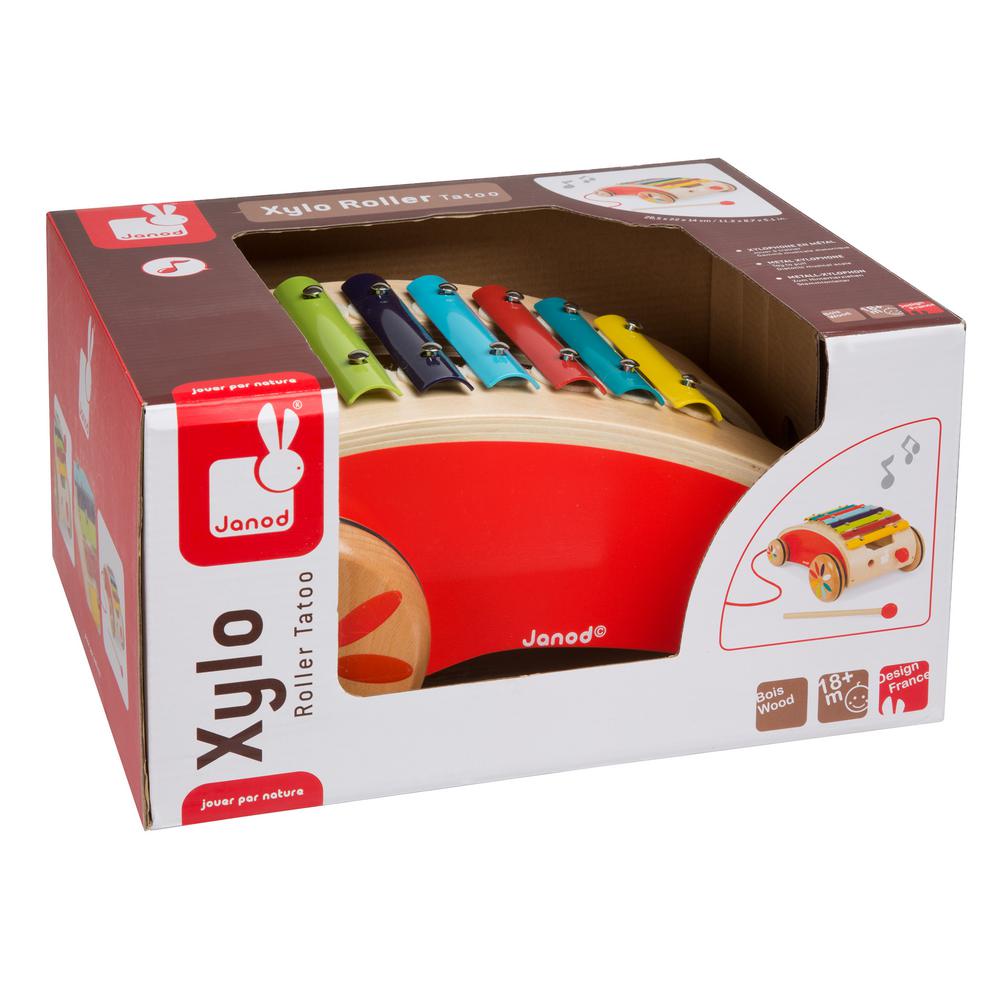 Janod Red Xylo Roller ToyJ05380 The Home Depot