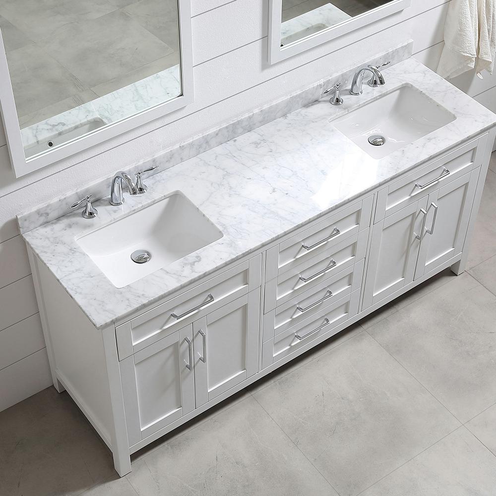 Home Decorators Collection Riverdale 72, Carrara Marble Vanity Top
