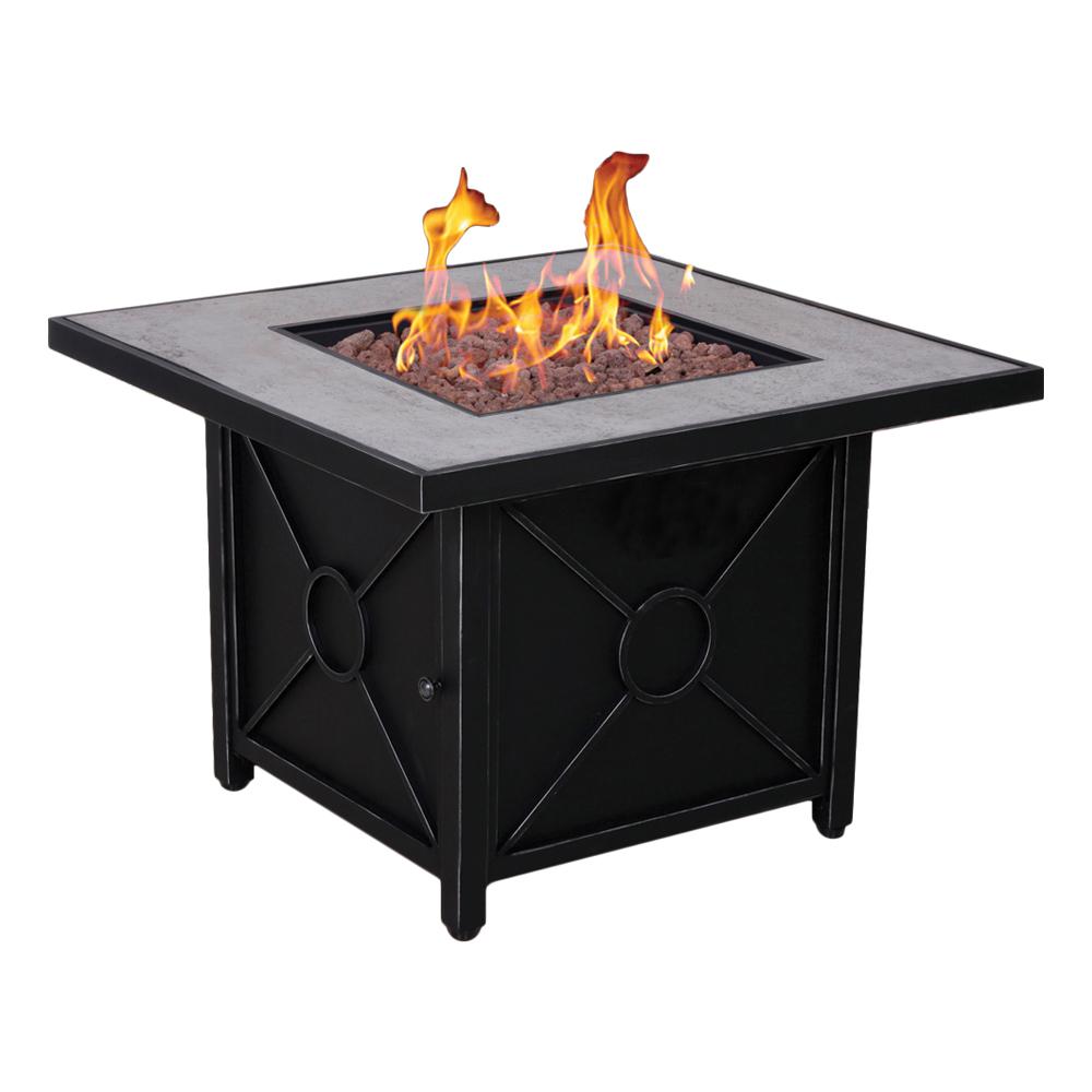 Afterglow Colton 34 5 In Steel Fire Pit In Textured Black Finish