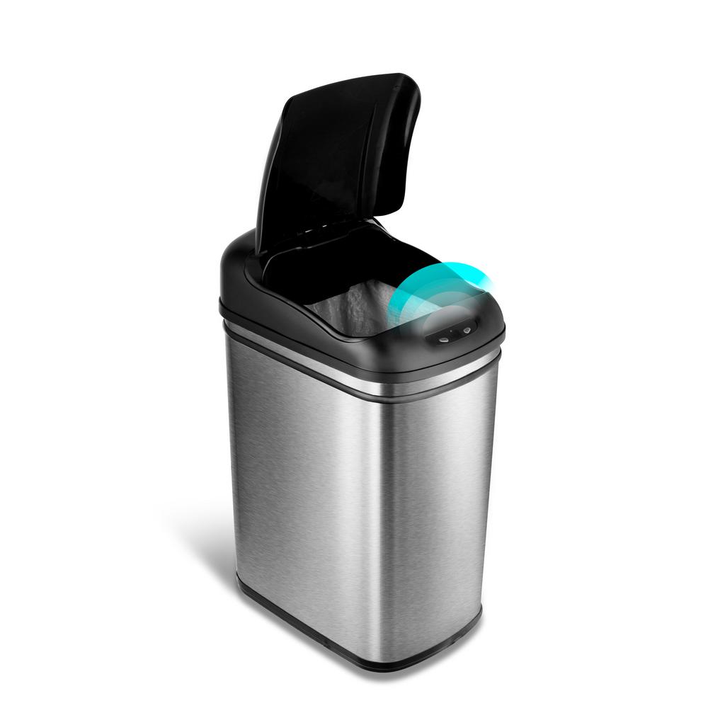 iTouchless 13 Gal. Stainless Steel Motion Sensing Touchless Trash Can ...