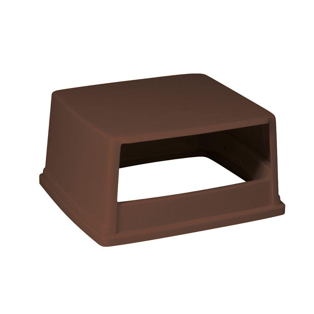 Rubbermaid Commercial Products Glutton 56 Gal. Brown Trash Can Hooded Dome Top Lid