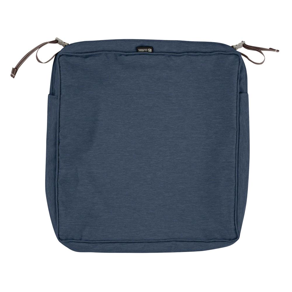 Clic Accessories Montlake Fade Safe Heather Indigo 19 In Square Outdoor Seat Cushion Cover
