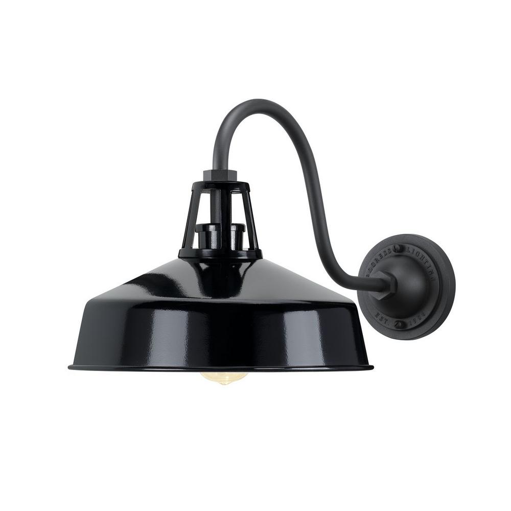 Progress Lighting Perry Court 1-Light Gloss Black Outdoor Wall Lantern