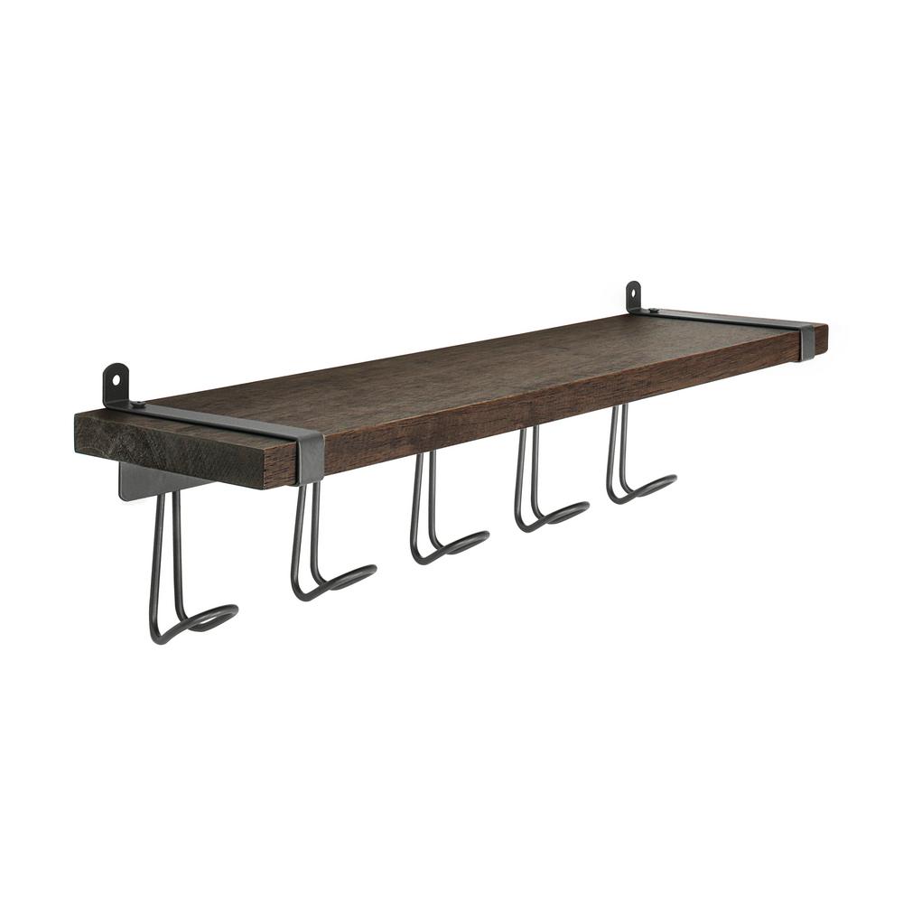 Spectrum Vintage Wall Mount 5 Hook Wood Shelf In Industrial Gray A17076 The Home Depot - Vintage Wall Shelf With Hooks Spectrum Vintage Wall Mount 5 Hook Wood Shelf In Industrial Gray A17076 The Home Depot - Vintage Wall Shelf With Hooks