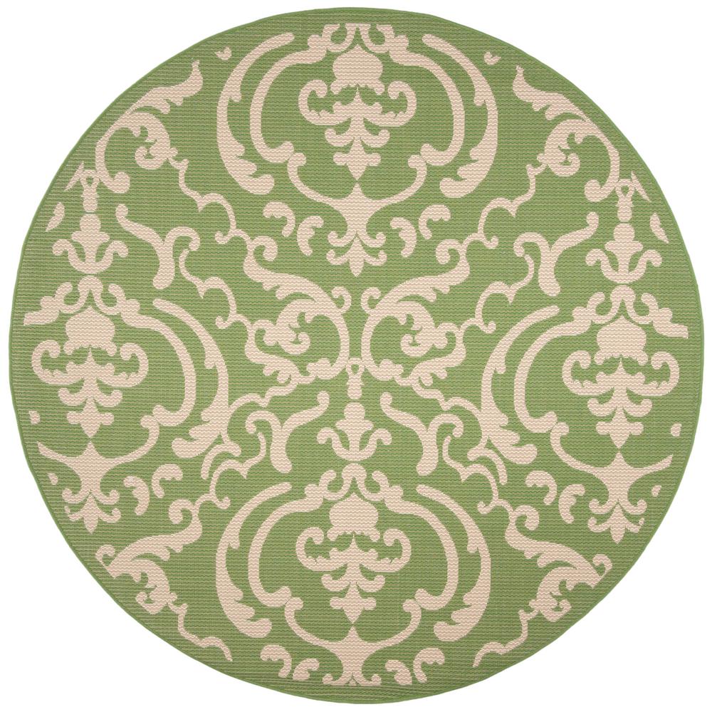 Safavieh Courtyard Natural/Olive 7 ft. x 7 ft. Indoor/Outdoor Round Area RugCY26661E017R