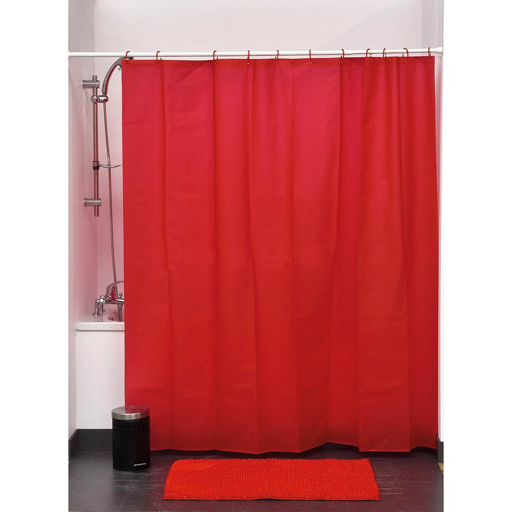 Eva 71 In X 79 In Red Solid Bath Shower Curtain 1101130 The
