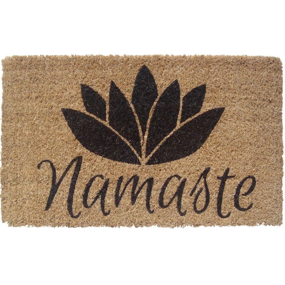 Entryways Namaste 18 in. x 30 in. Hand Woven Coconut Fiber Door Mat