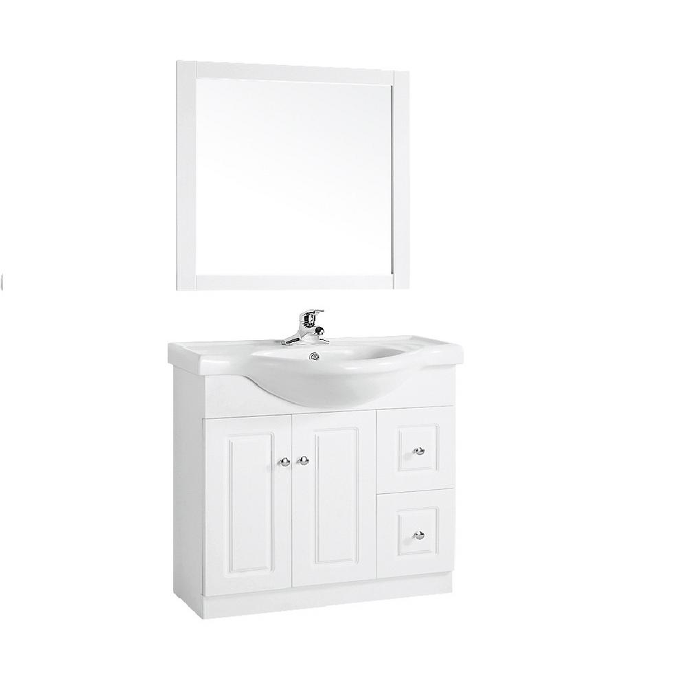 Dreamwerks 32 In W X 12in D 27 H Vanity White Veneer Dreamwerks 32 In W X 12in D 27 H Vanity White Veneer Finish With Marble Top Mwt102 The Home Depot