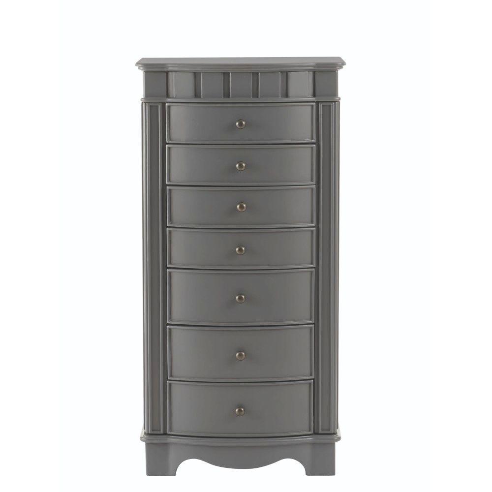 Home Decorators Collection Bronwyn 7-Drawer Jewelry Armoire in Graphic Charcoal