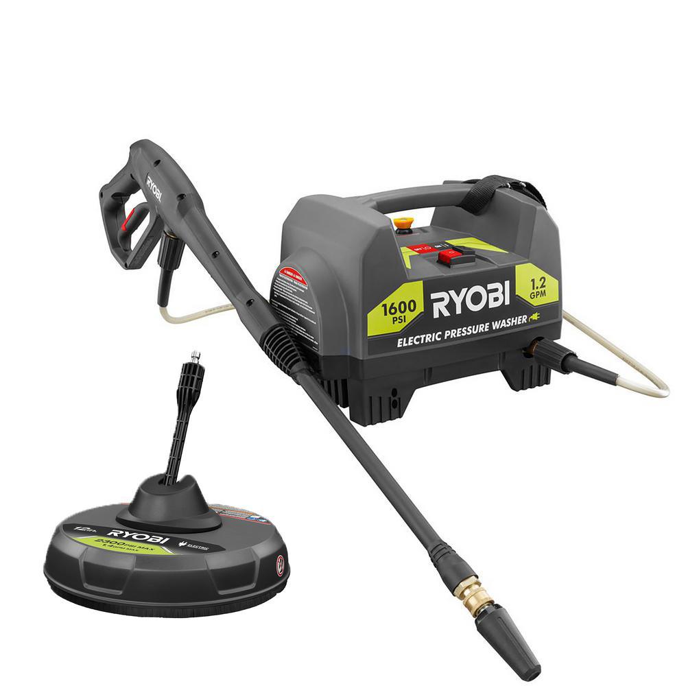 RYOBI 1,600PSI 1.2GPM Electric Pressure Washer with 12 in. Surface