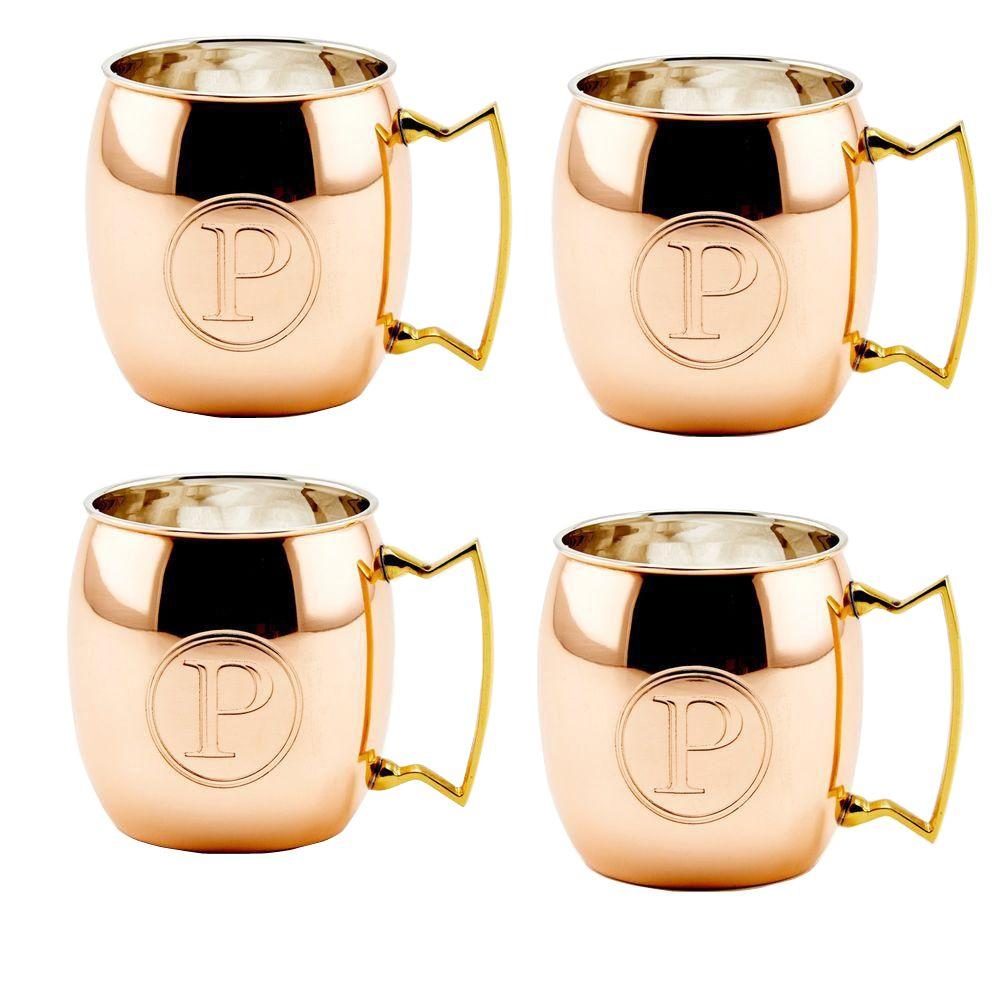 Moscow Mule Mug Solid Copper 16oz Nickel Lined Monogrammed /"T/" Great Gift