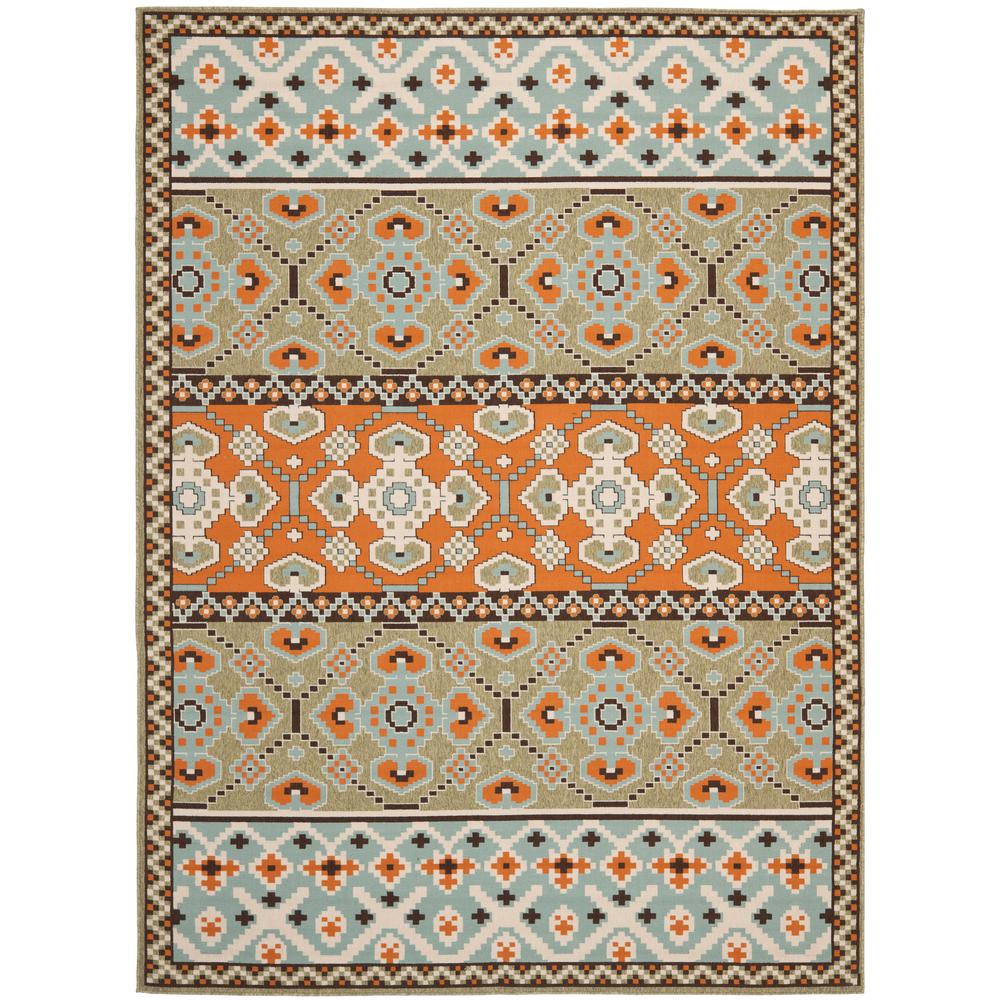 Safavieh Veranda Green/Terracotta 8 ft. x 11 ft. Indoor/Outdoor
