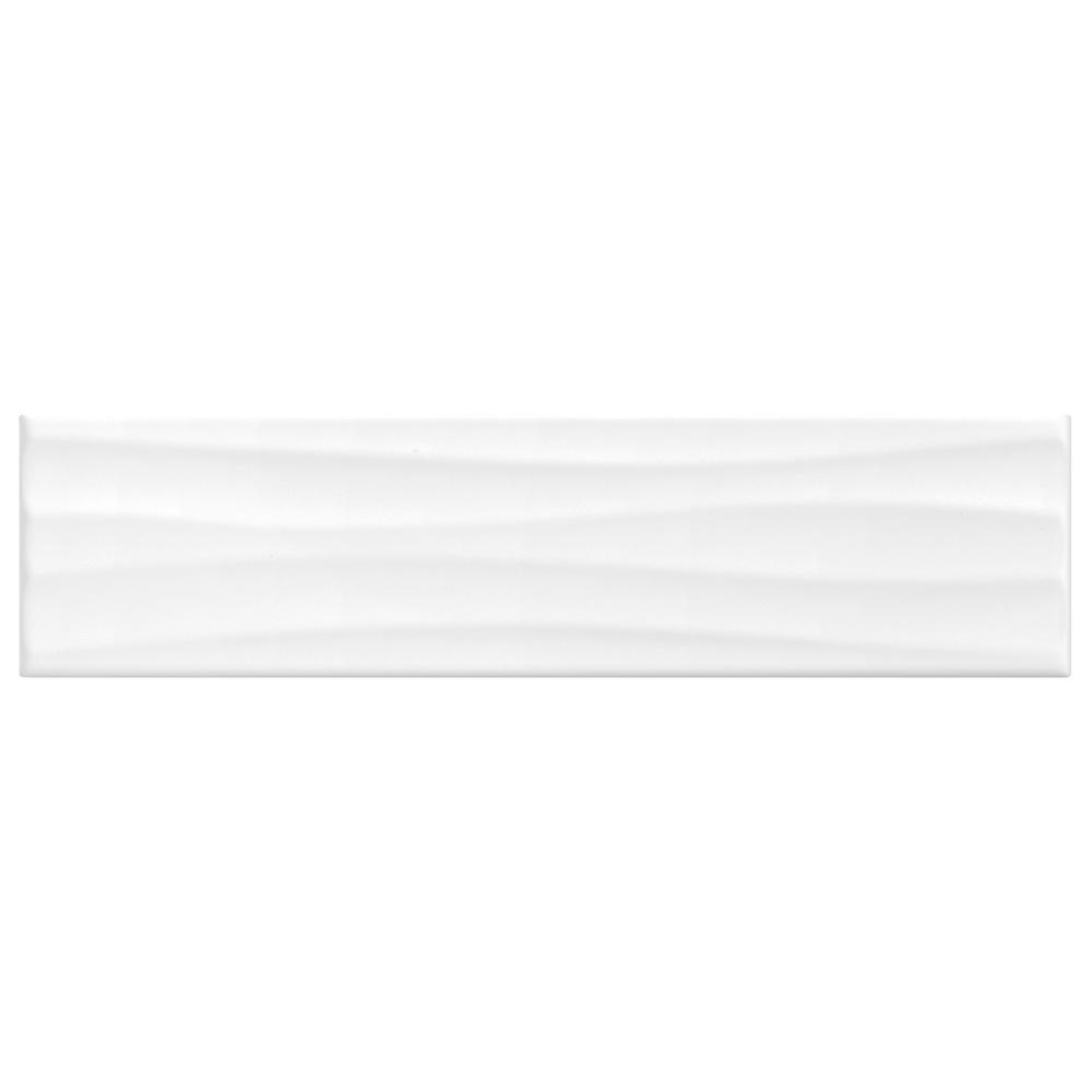 Daltile Finesse Bright White 4 in. x 16 in. Ceramic Wavy Wall Tile (10.75 sq. ft. / Case