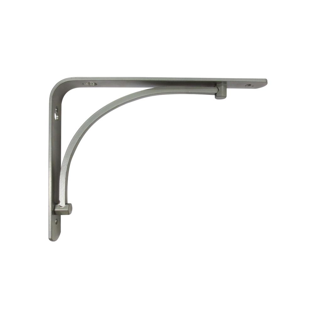 Stylewell 6 In X 8 In Satin Nickel Classic Arch Decorative Shelf Bracket snlhd The Home Depot