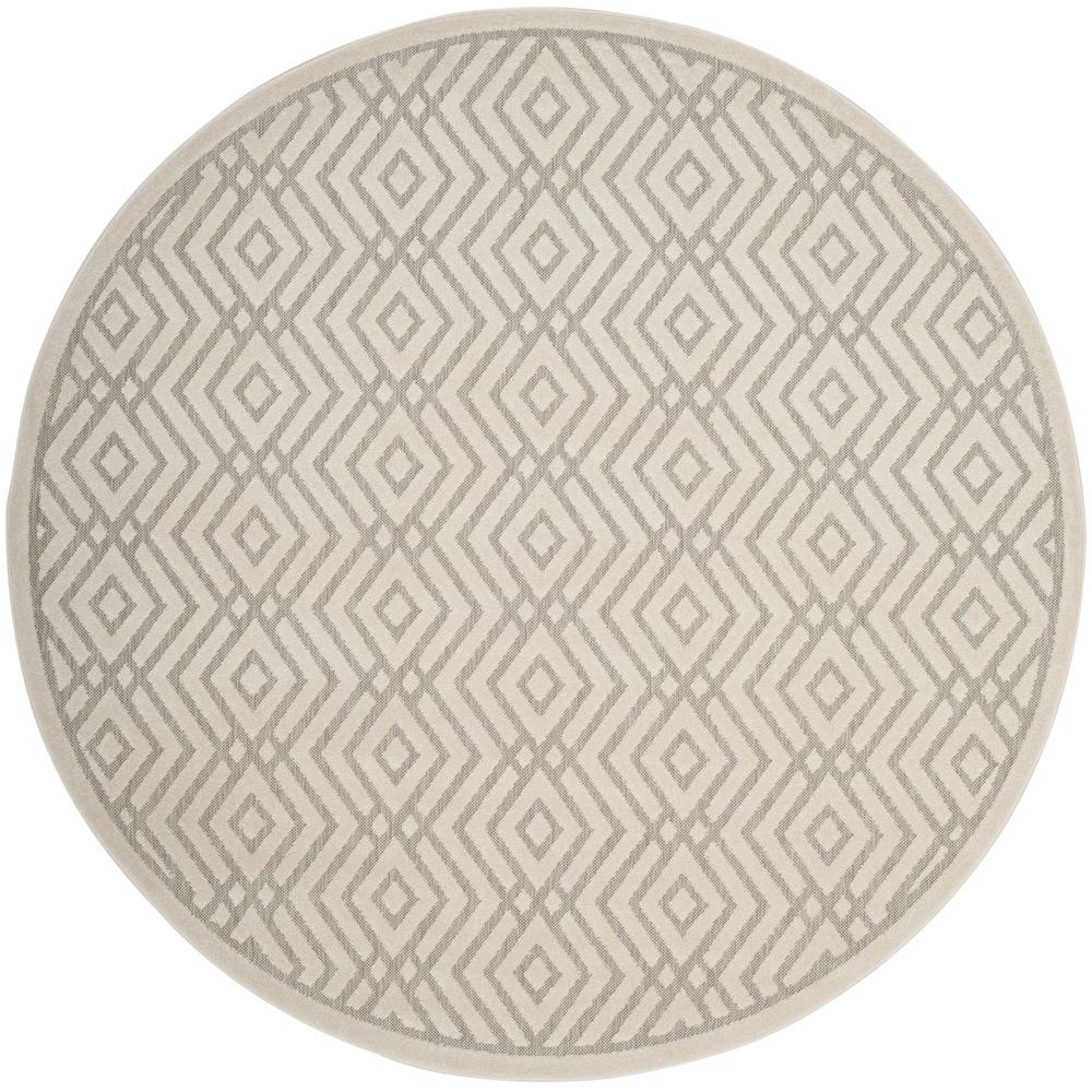 Safavieh Courtyard Gray/Cream 7 ft. x 7 ft. Indoor/Outdoor Round Area