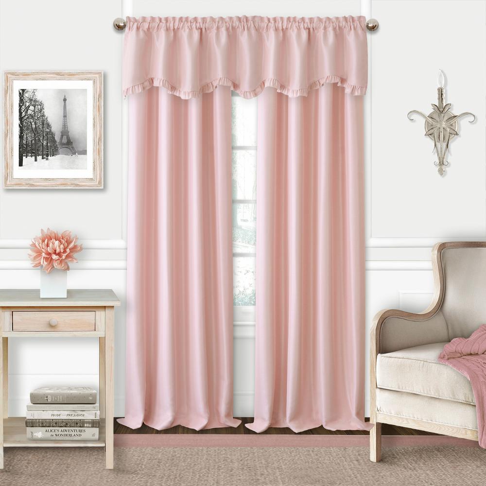 Elrene Adaline Soft Pink Polyester Single Blackout Window Curtain Elrene Adaline Soft Pink Polyester Single Blackout Window Curtain Panel 52 In W X