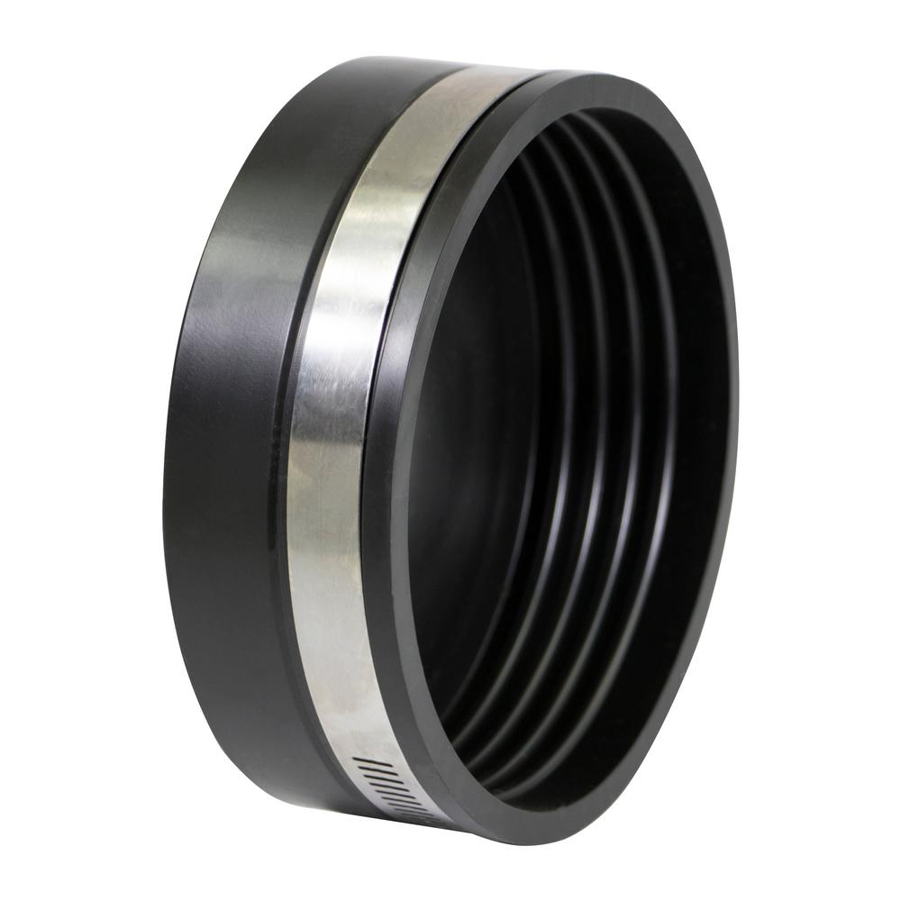 EVERCONNECT 1740 Flexible PVC Pipe Cap with Stainless Steel Clamps 4 Black