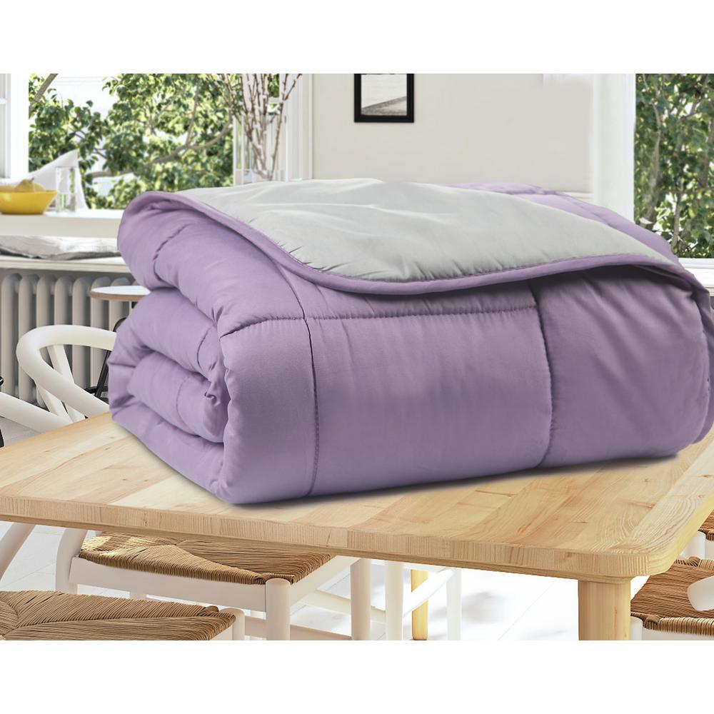 R2zen Year Round Warmth Purple Gray Full Queen Down Alternative