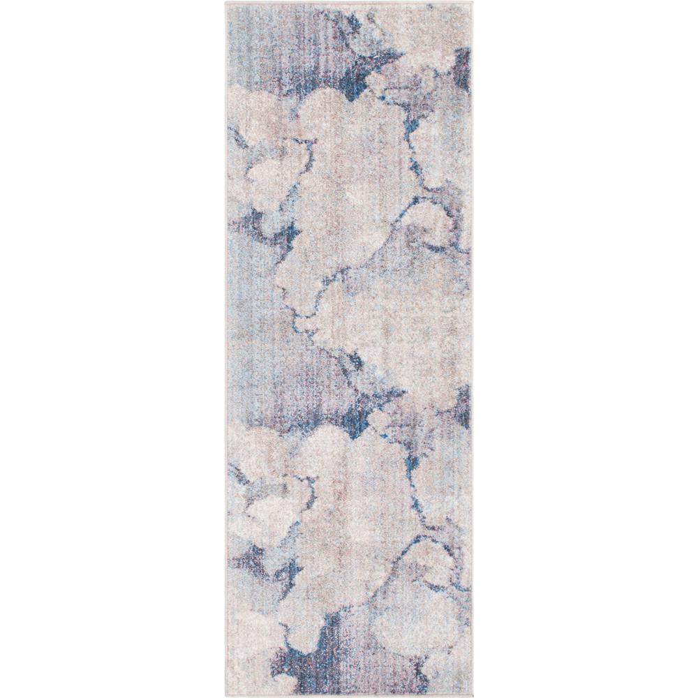 Unique Loom Blue Gray 2 ft. x 6 ft. Rainbow Runner Rug3142662 The