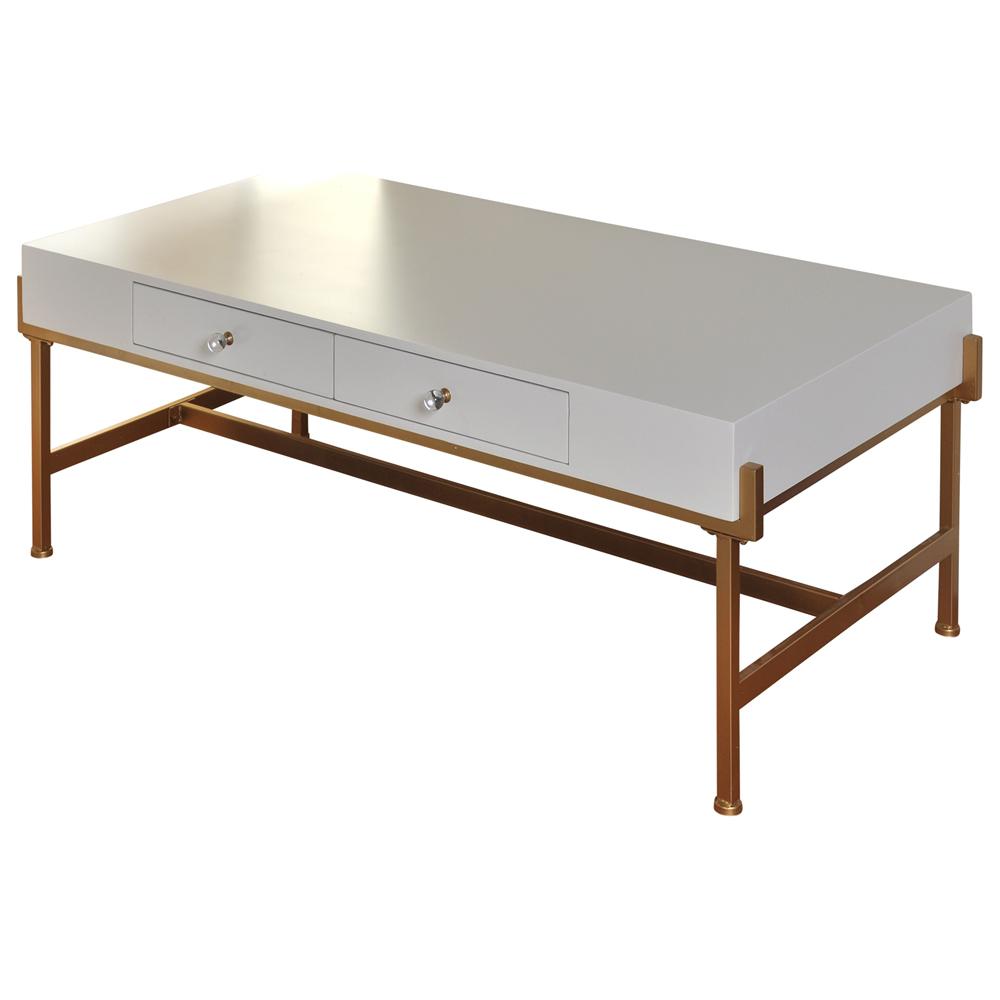 2 Drawer Antique Gold And White Lacquer Top Coffee Table - Antique White Coffee Table With Drawers 2 Drawer Antique Gold And White Lacquer Top Coffee Table - Antique White Coffee Table With Drawers