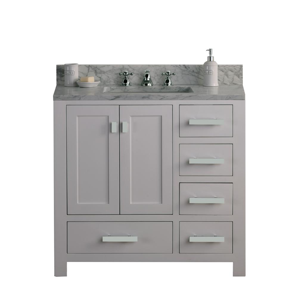 Water Creation Madison 36 In W X 34 H Bath Vanity White With Water Creation Madison 36 In W X 34 H Bath Vanity White
