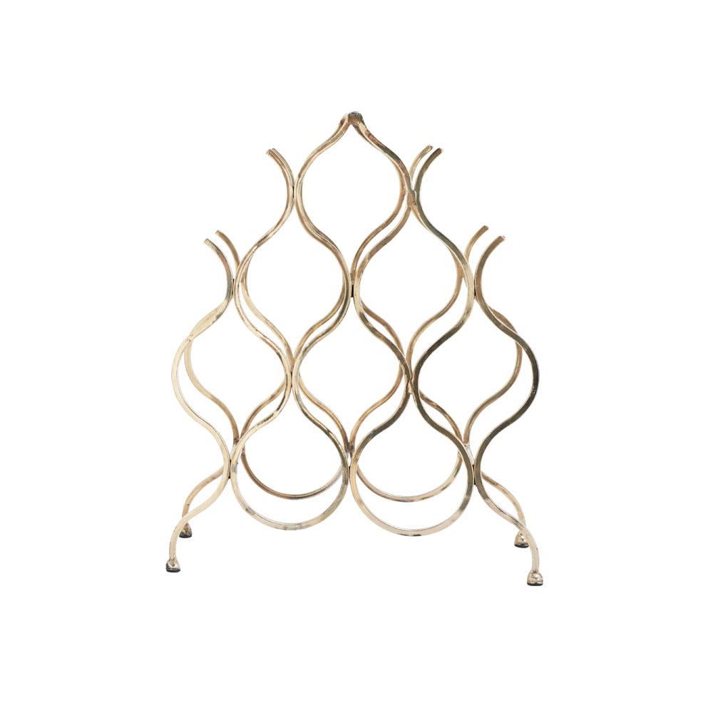 17.25 in. H Distressed Grey Metal Wine Bottle Holder with Chalkboard