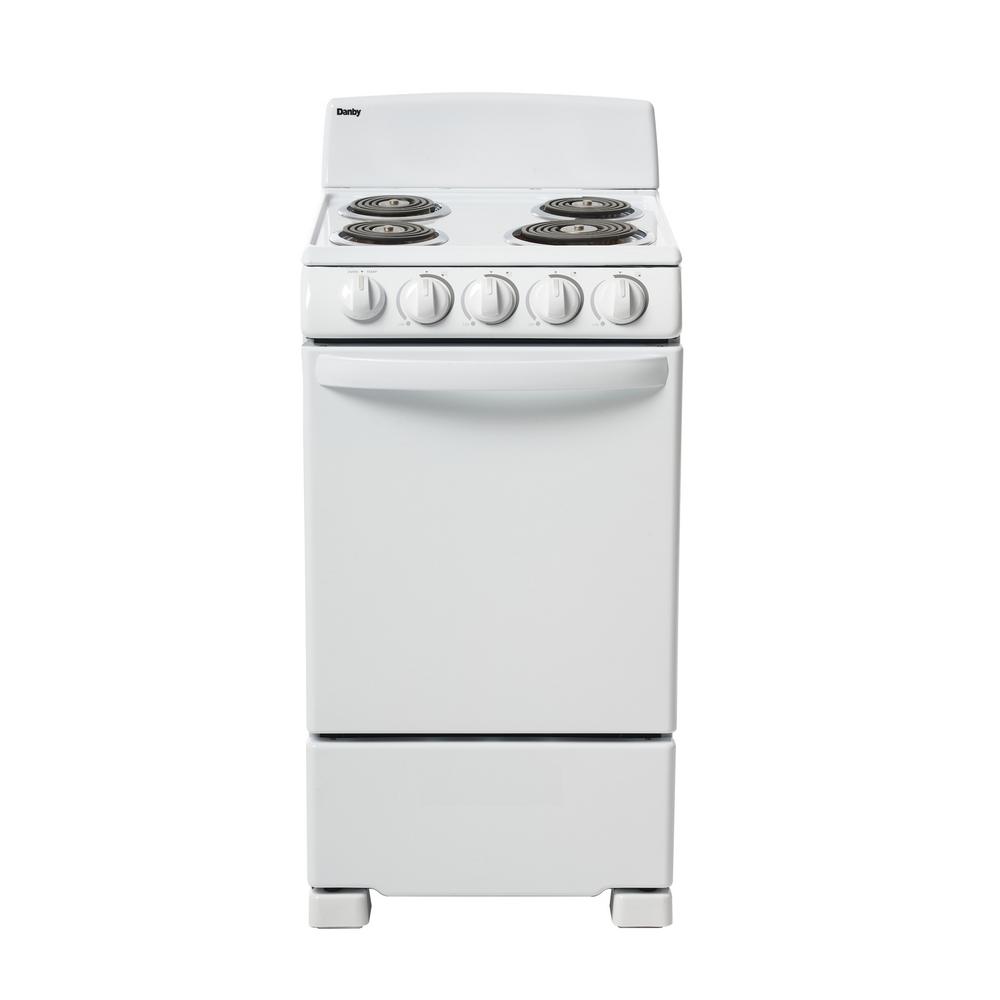Danby 20 In Electric Range White Der202w The Home Depot Electric Range In White