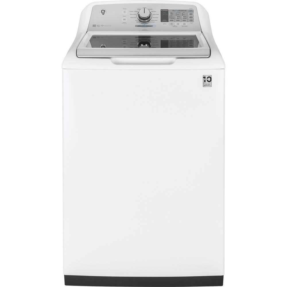 Ge 5 0 Cu Ft High Efficiency White Top Load Washing Machine And Wi Ge 5 0 Cu Ft High Efficiency White Top Load Washing Machine And Wi