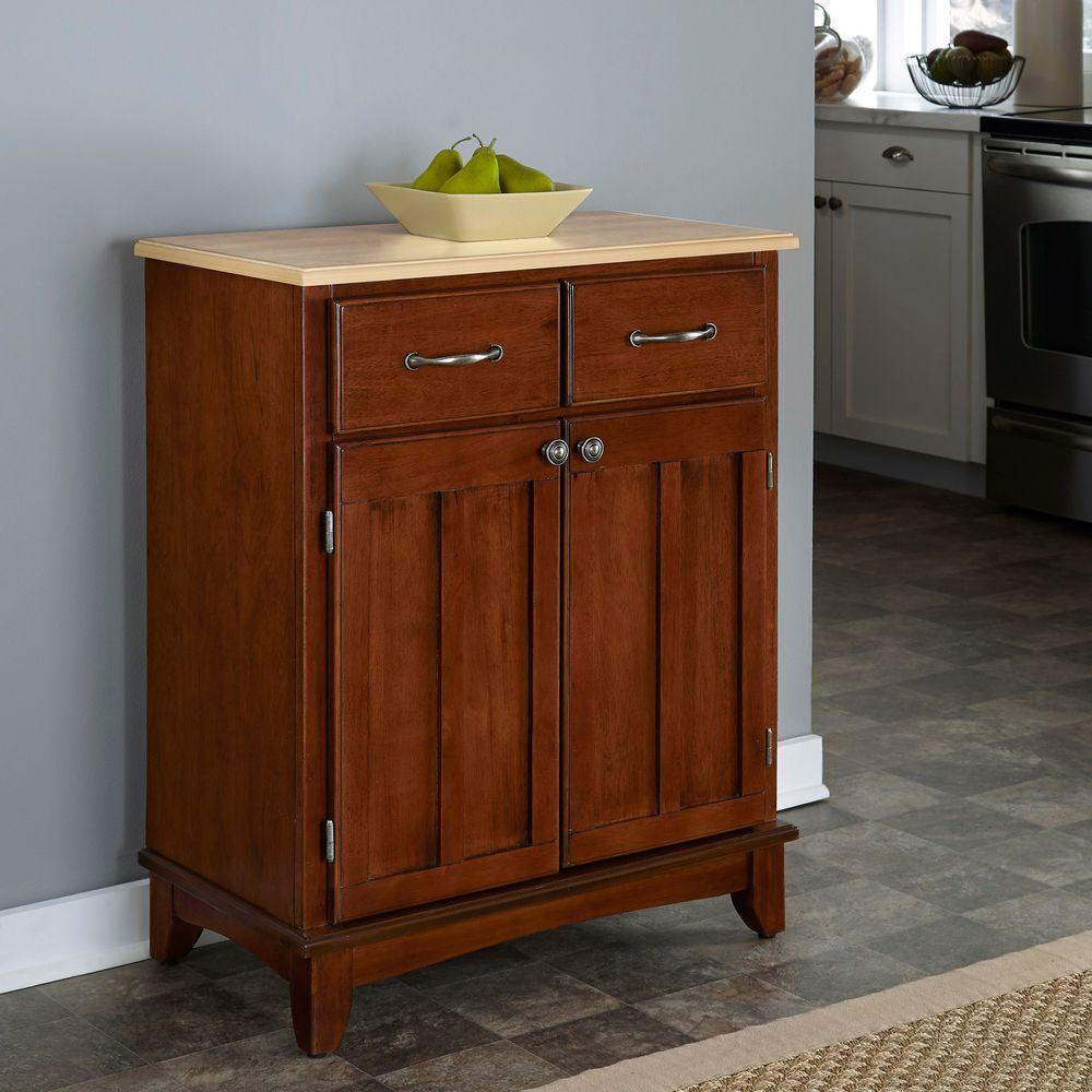 Home Styles White and Natural Buffet with Hutch5100002112 The Home