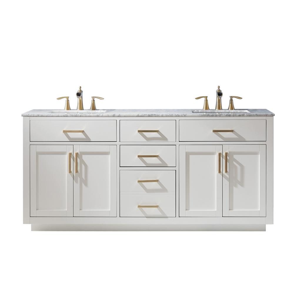 Altair 36 in. Bath Vanity in White with Composite Stone Top in