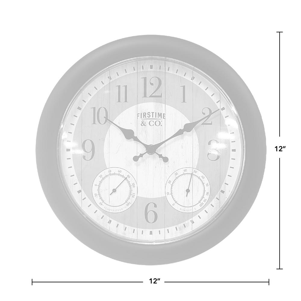 Firstime Co 12 In Summer Cottage Outdoor Clock 31073 The