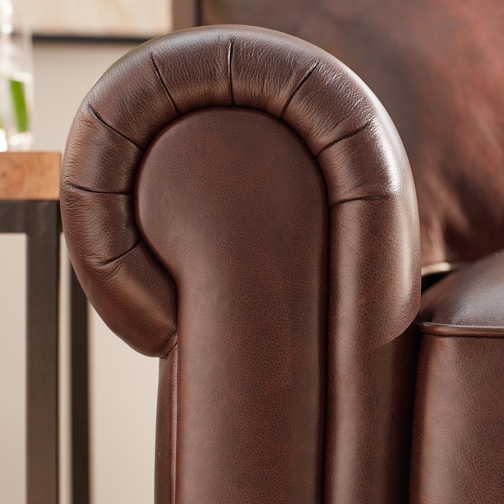 Home Decorators Collection Alwin Chocolate Italian Leather Sofa