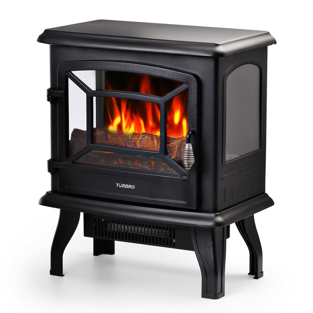 Turbro Suburbs 20 In 1400 Watt Electric Fireplace Stove Infrared Heating Element Heater With Adjustable Thermostat