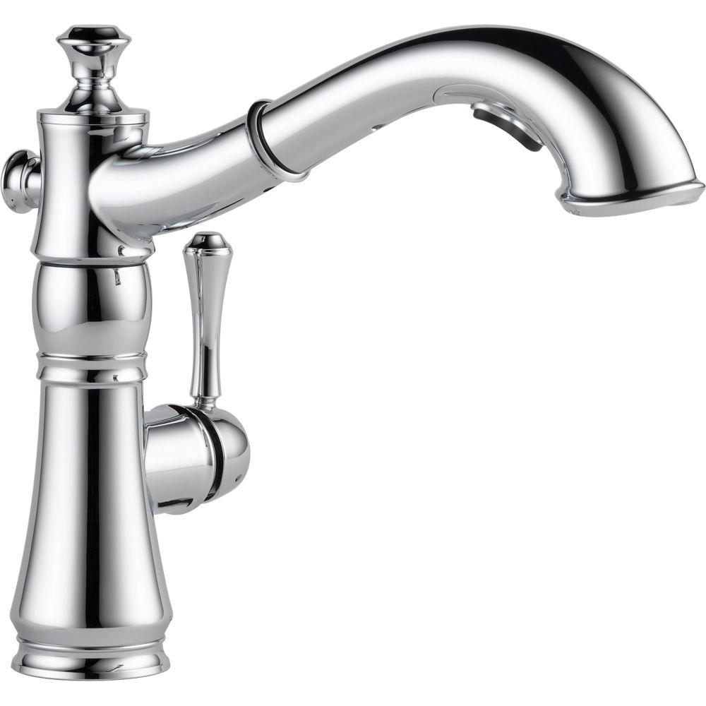Reviews For Delta Cassidy Single Handle Pull Out Sprayer Kitchen Faucet In Chrome 4197 Dst The Home Depot