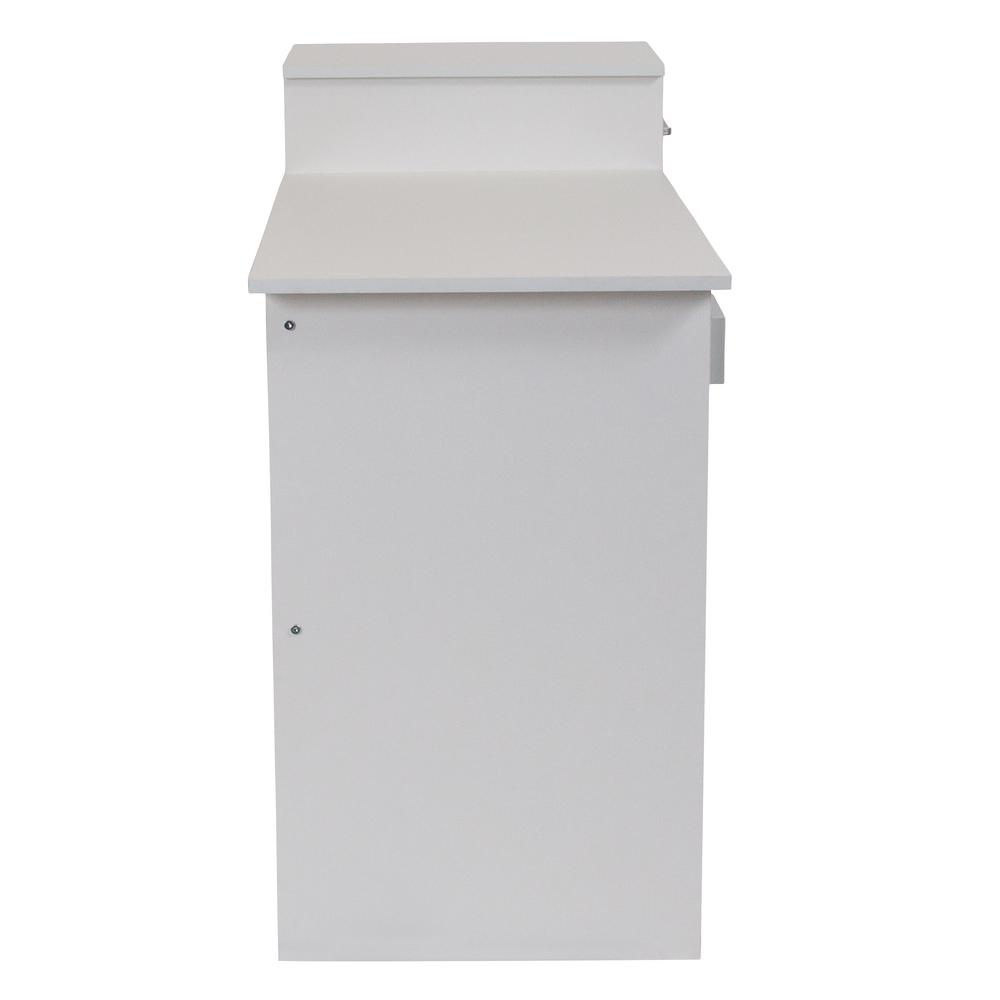 Flash Furniture 42 In White Rectangular 1 Drawer Computer Desk Drawer Computer Desk