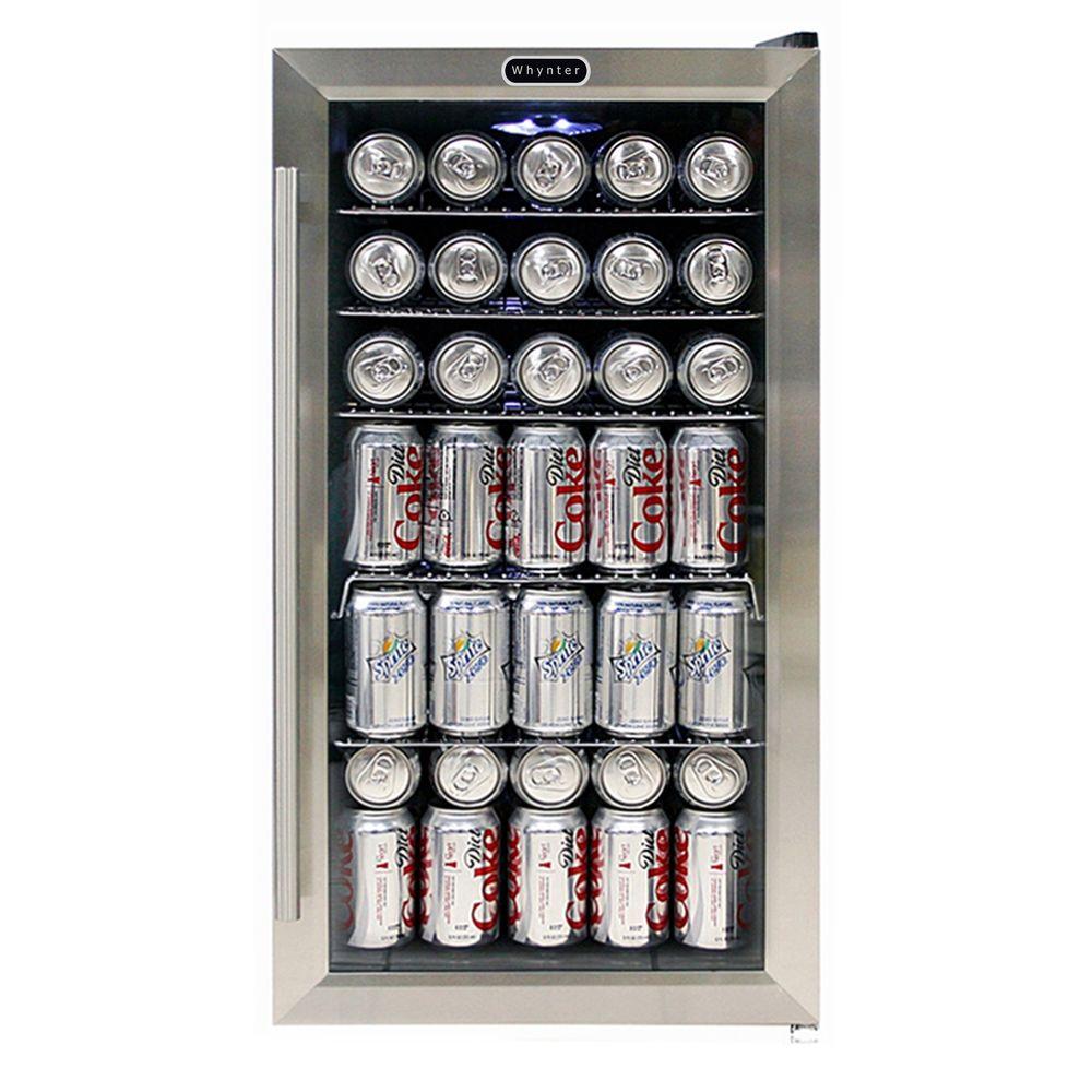 Whynter BR-130SB Beverage Refrigerator with Internal Fan, Stainless Steel