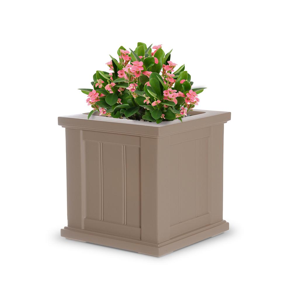 Clic Pot Clay Plant Pots Planters The Home Depot Square Clay Plastic Planter